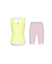 RIVANELLE ärmelloses Trikot und kurze Hose - SCALLESSA - Rosa/Gelb